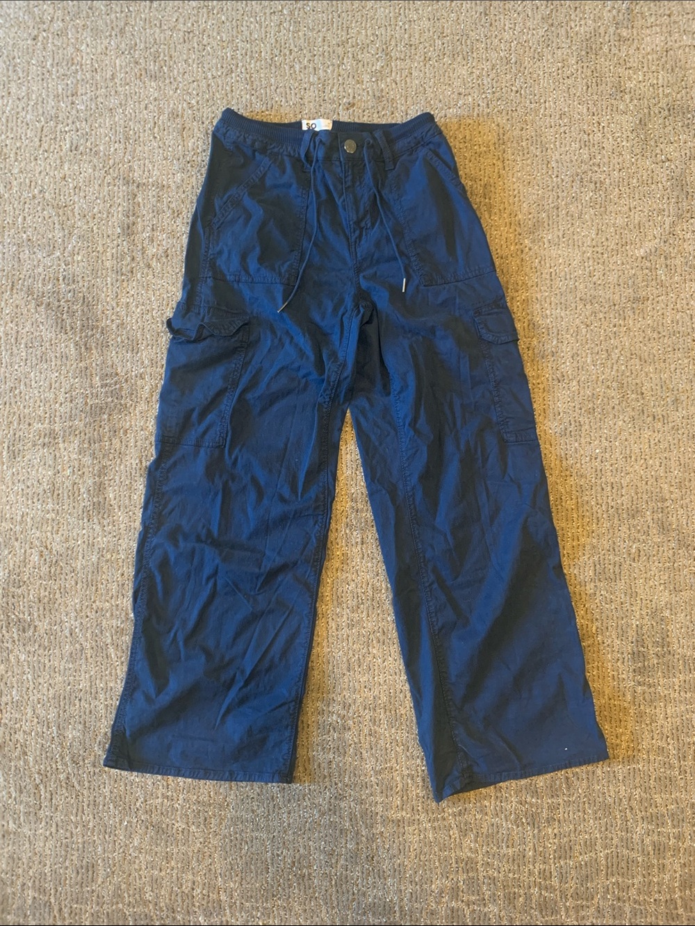 SO Women’s Dark Blue Cargo Pants with Drawstring
